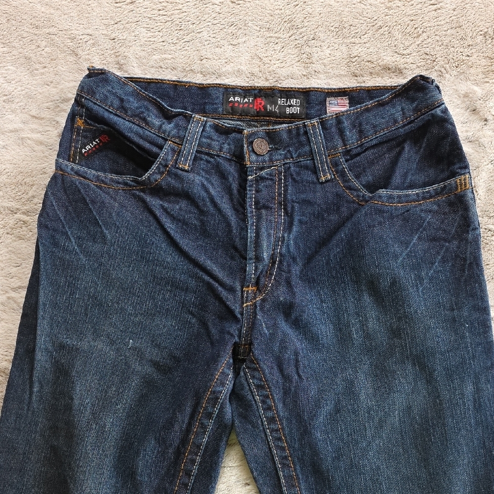 Ariat Men’s Relaxed Boot Dark Blue Denim Jeans - Picture 3 of 16
